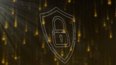 animación del procesamiento de datos sobre un fondo negro