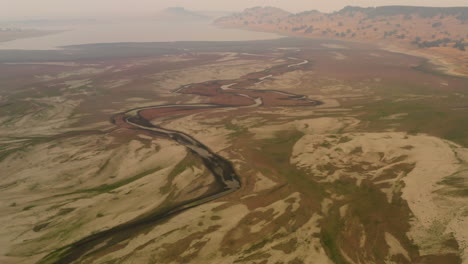 Aerial-view-of-dried-lake-at-Orlando-buttes