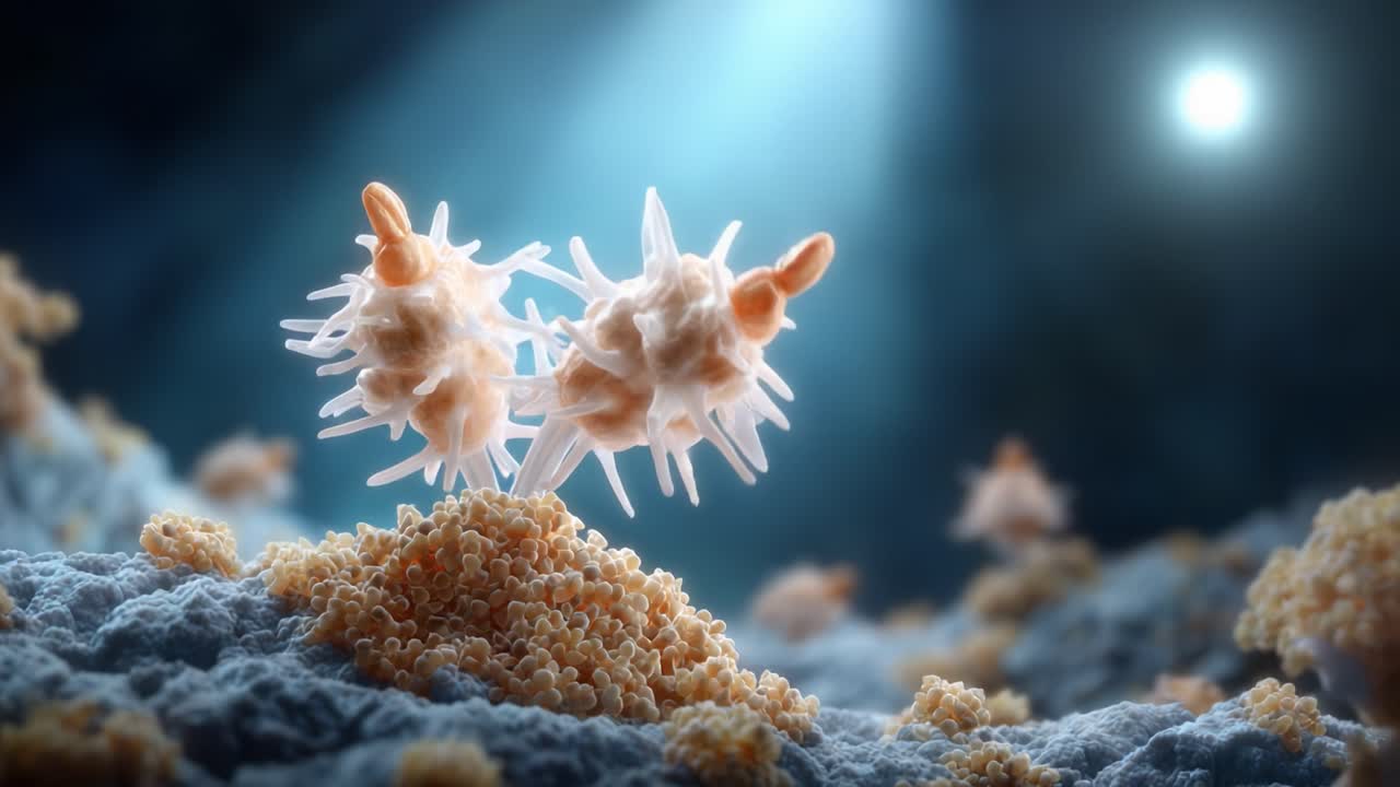 Exquisite Microscopic Flora: A Glimpse into the Intricate World of Marine Life Captured in Stunning Detail Under an Ethereal Light