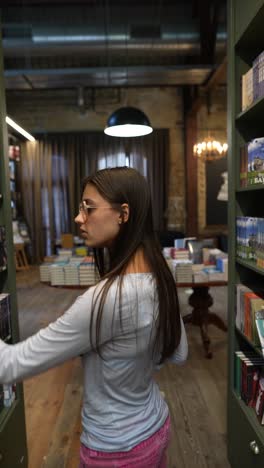 woman in a bookstore