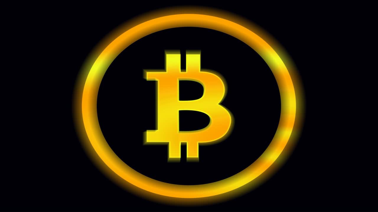 bitcoin animado con el efecto de brillo y pulsación.