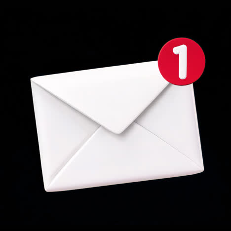 email notification alert icon animation isolated asset, transparent 4k video, alpha channel, prores