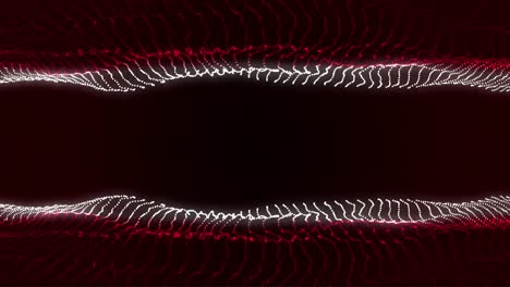 Rotes-Elektronisches-Visuelles-Gitter,-Das-In-Zeitlupe-Im-Raum-Schwebt