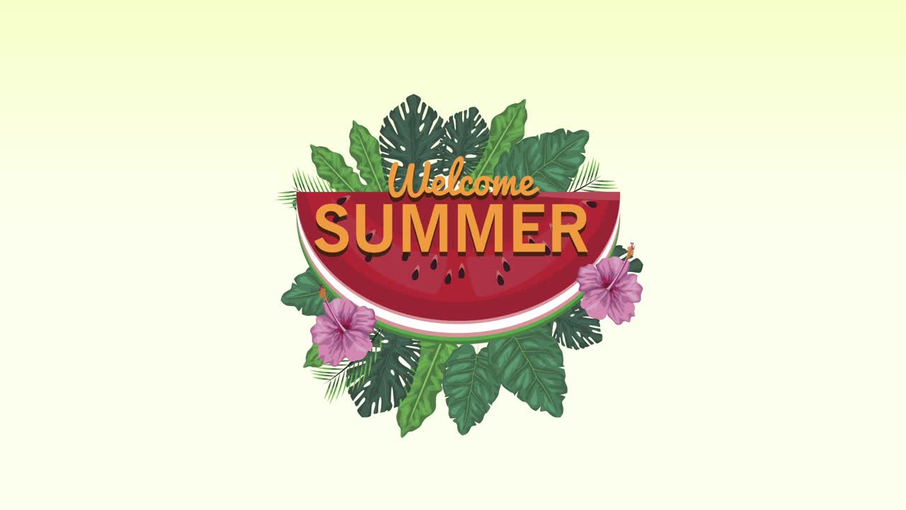 letras de bienvenida de verano en sandía