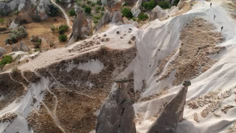 cappadocia turkish volcanic sandstone chimney rock formations geological landmark aerial birds eye