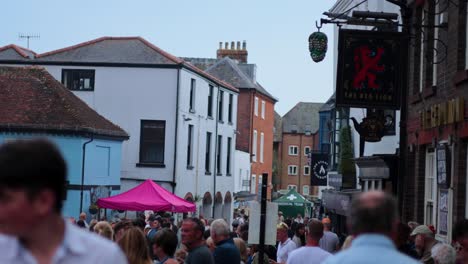 crowded street festival with vibrant atmosphere