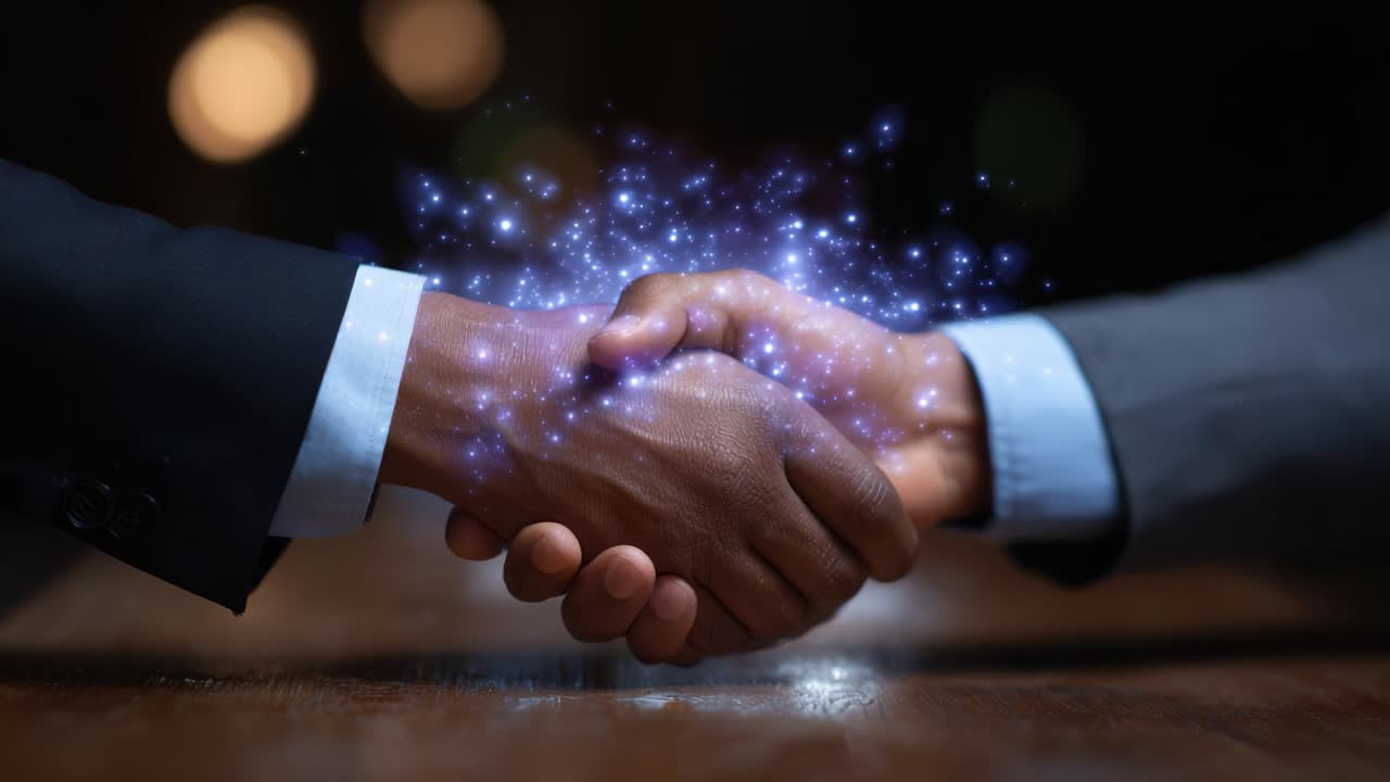 A moment of connection captured in two frames, illustrating the powerful act of a handshake that symbolizes agreement, partnership, and mutual respect between individuals