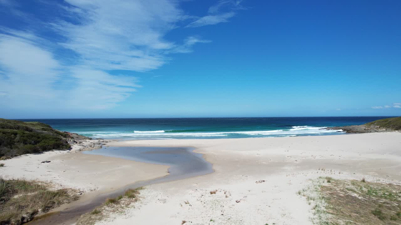 Little Beach Cove During Summer In Tasmania, Australia - Aerial Drone Shot