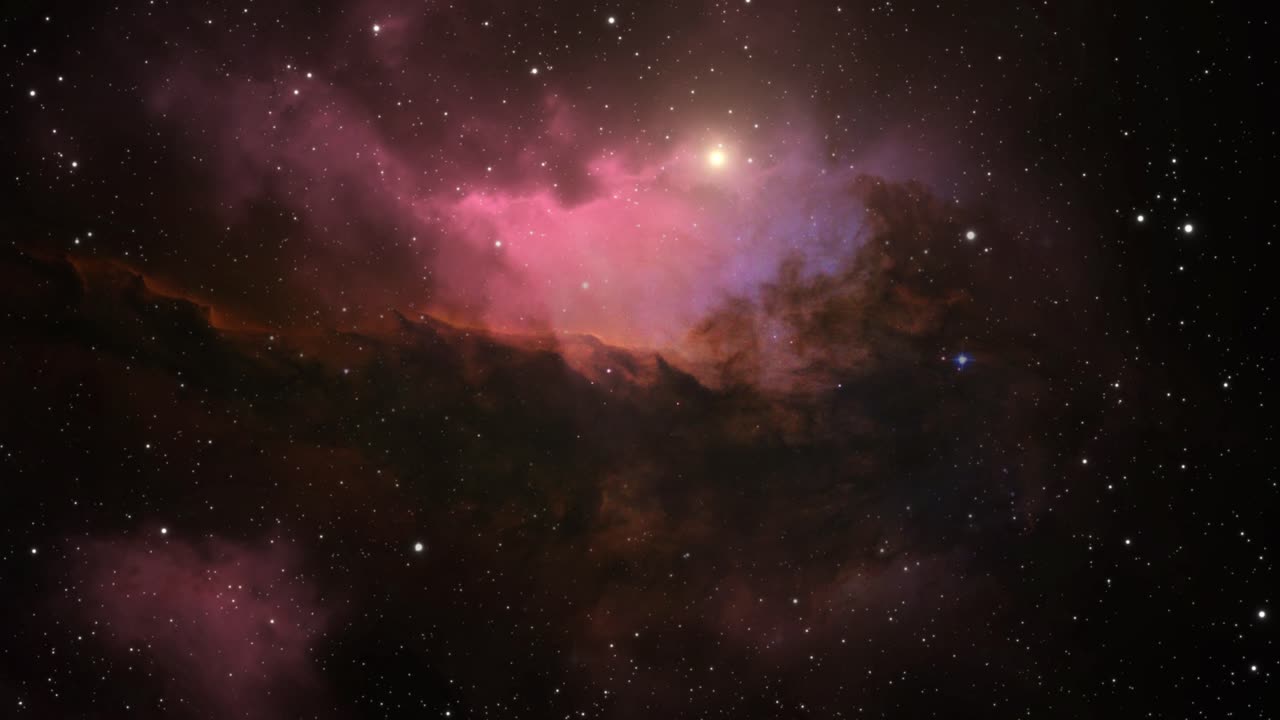 toward the center of nebulae and galaxies in space