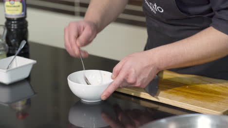 cooking demonstration: preparing ingredients