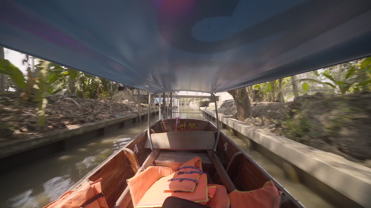 Boat ride through canals in thailand 1080p