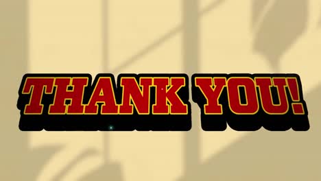 animation of thank you text over shadow