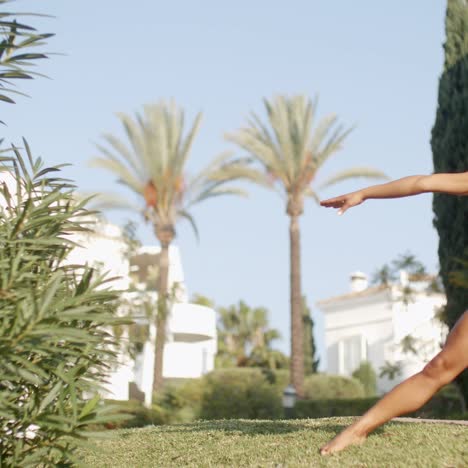 woman practices yoga