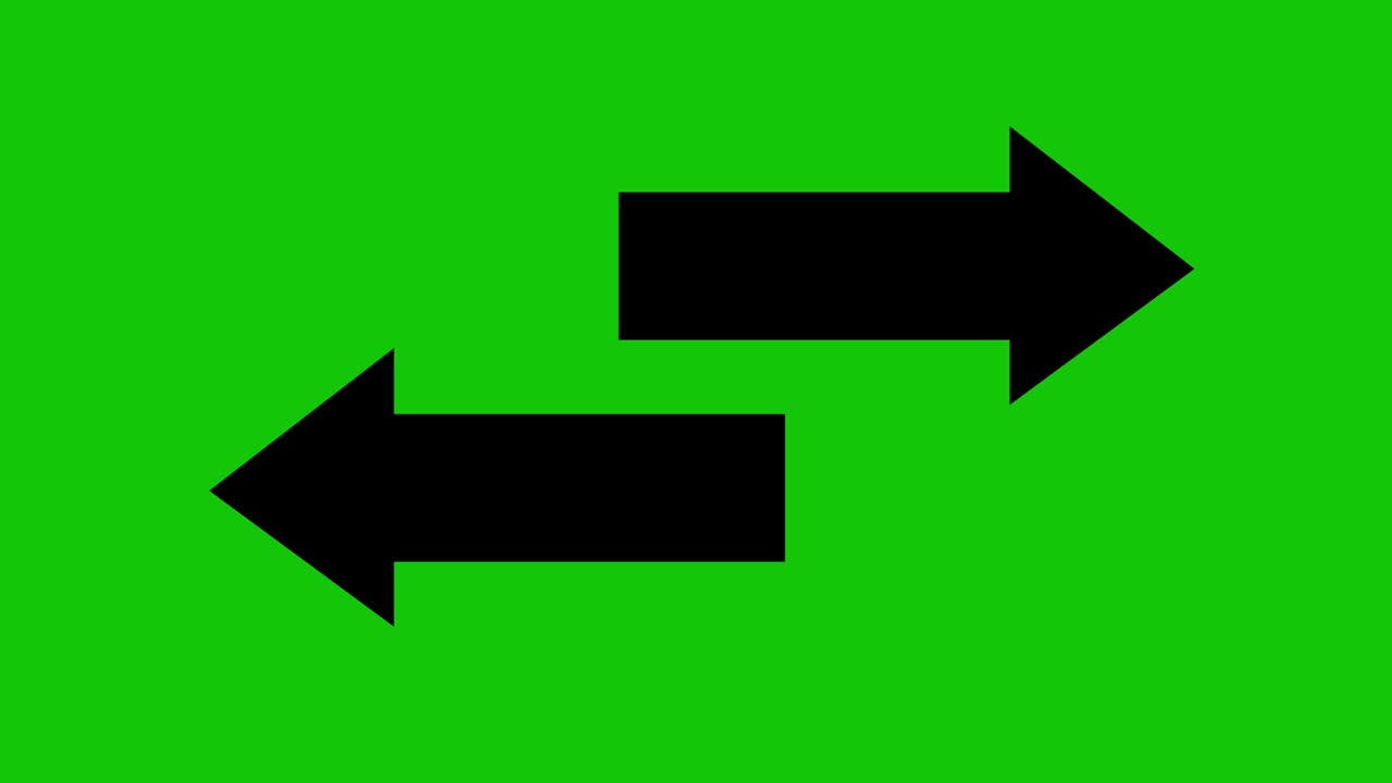 Loop animation of the black silhouettes of arrows indicating the left and right directions