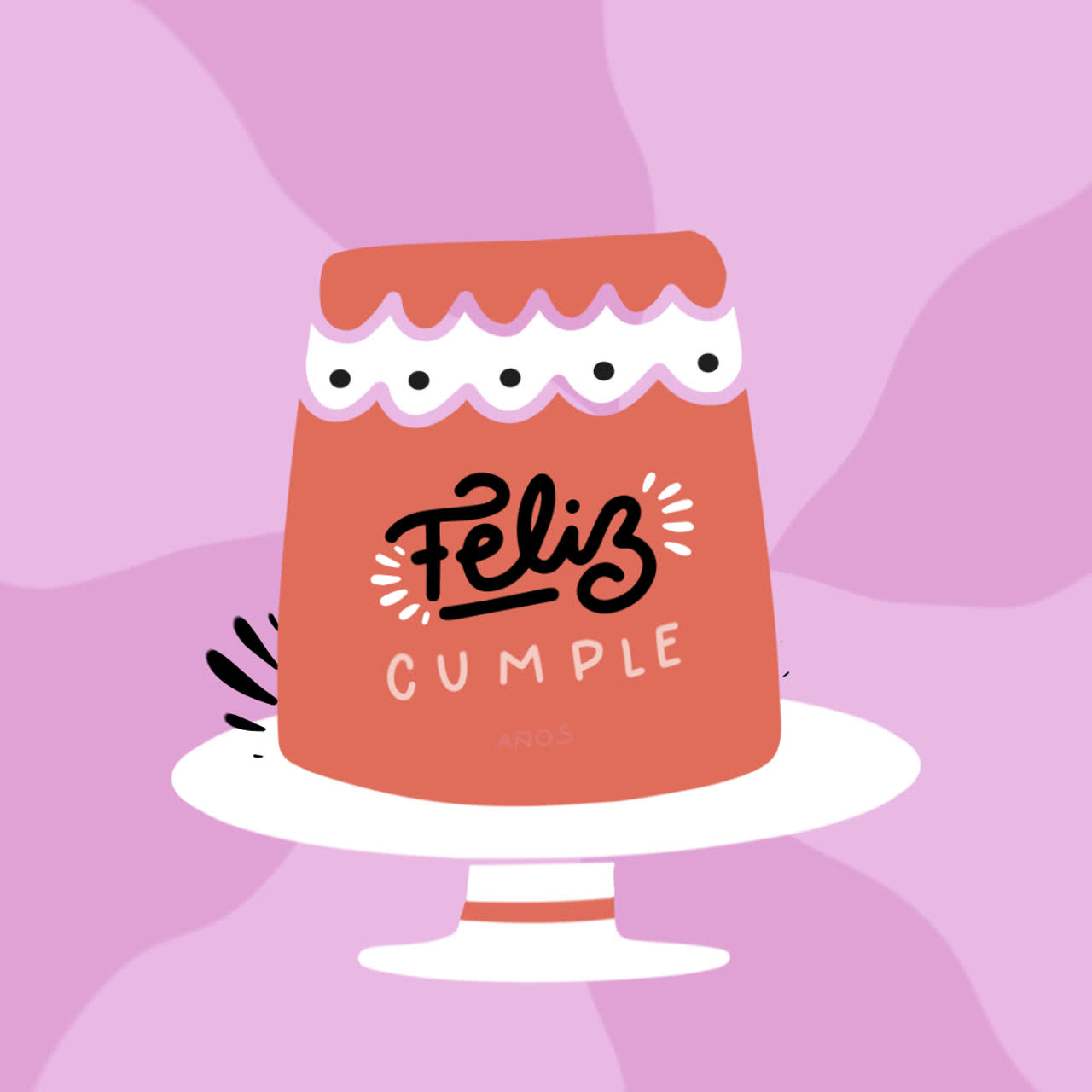 Ilustración de pastel de feliz cumpleaños