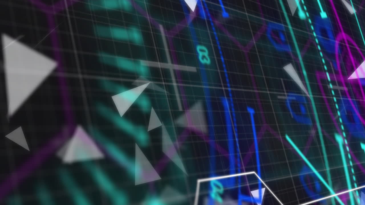 어두운 배경에서 데이터 처리 및 범위의 애니메이션