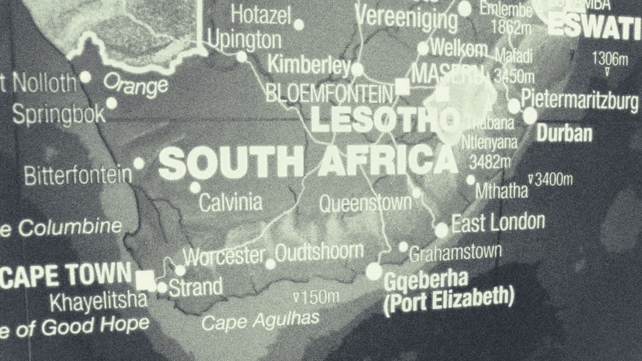 Map of South Africa and neighboring countries