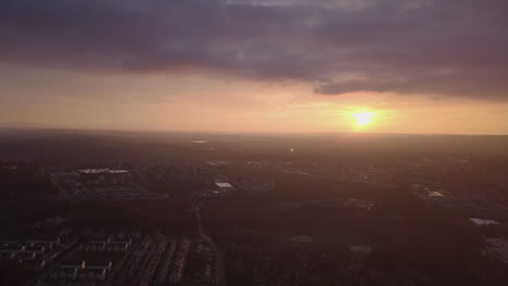 time lapse of small town at sunset