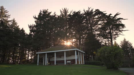 old coastguard station museum in port orford, oregon - tilt up shot