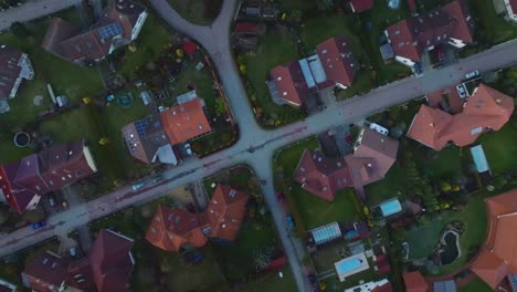 orbit shot of svitavy traditional cottage houses with green nature