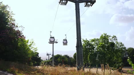 Gondelbahn-Standseilbahn-Montjuïc,-Barcelona,-Spanien