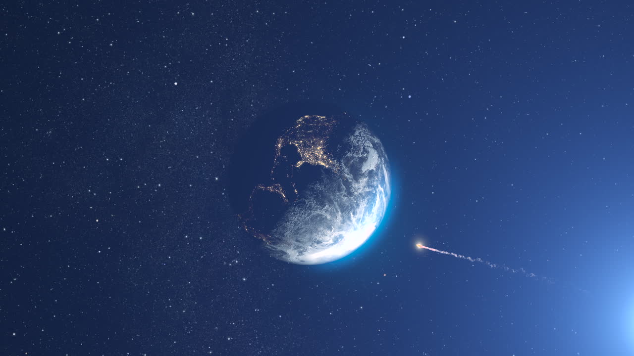 운석과 함께 우주에서 지구