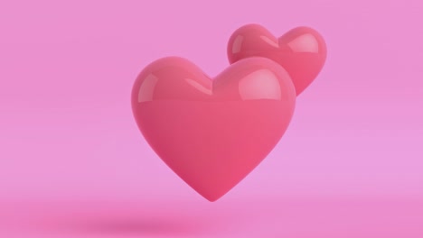 pink heart shape 3d rendering motion cartoon style