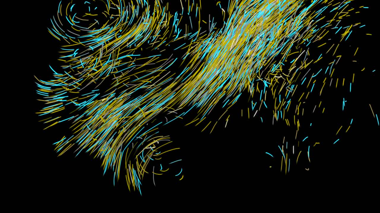 visualización abstracta del flujo del viento