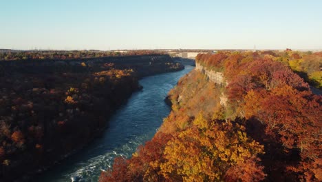 epic shot of niagara glen in ontario during the autumn season