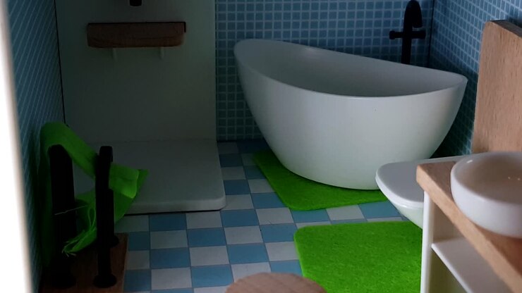 kids doll house miniature bath room