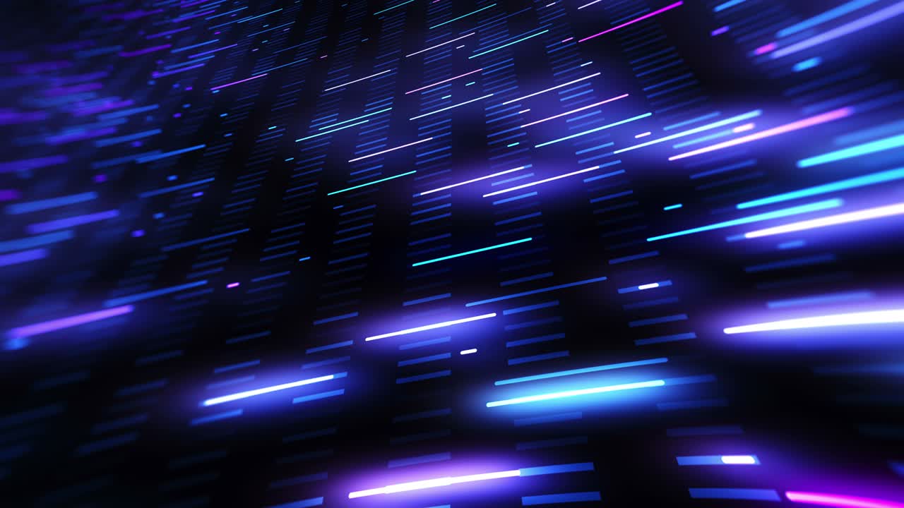 líneas en movimiento de neón, animación abstracta