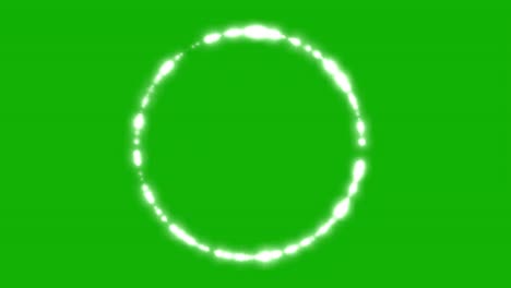 partículas brillantes círculo gráficos de movimiento con fondo de pantalla verde