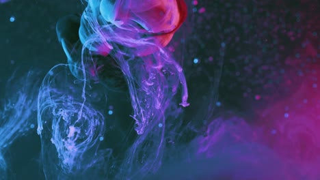 colorful smoke background - blow up of blue and purple smoke-like nebula cosmic