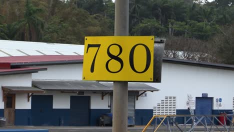 Distance-indicator-board-at-Gatun-Locks,-Panama-Canal