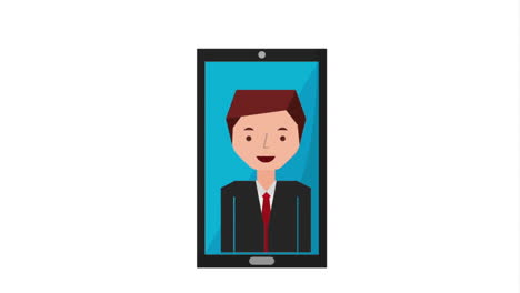 perfil de una persona de negocios en un teléfono inteligente