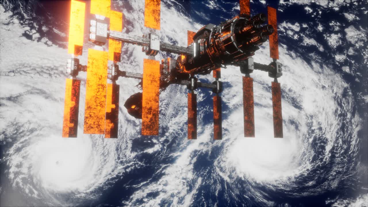 Stazione spaziale internazionale nello spazio esterno sopra il pianeta Terra