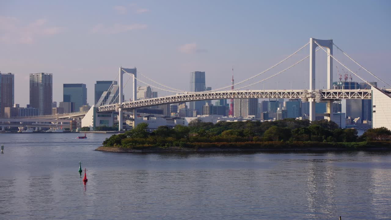 일본 도쿄, 오다이바 해변 공원, 레인보우 브릿지