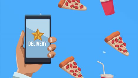 food delivery service lettering animation