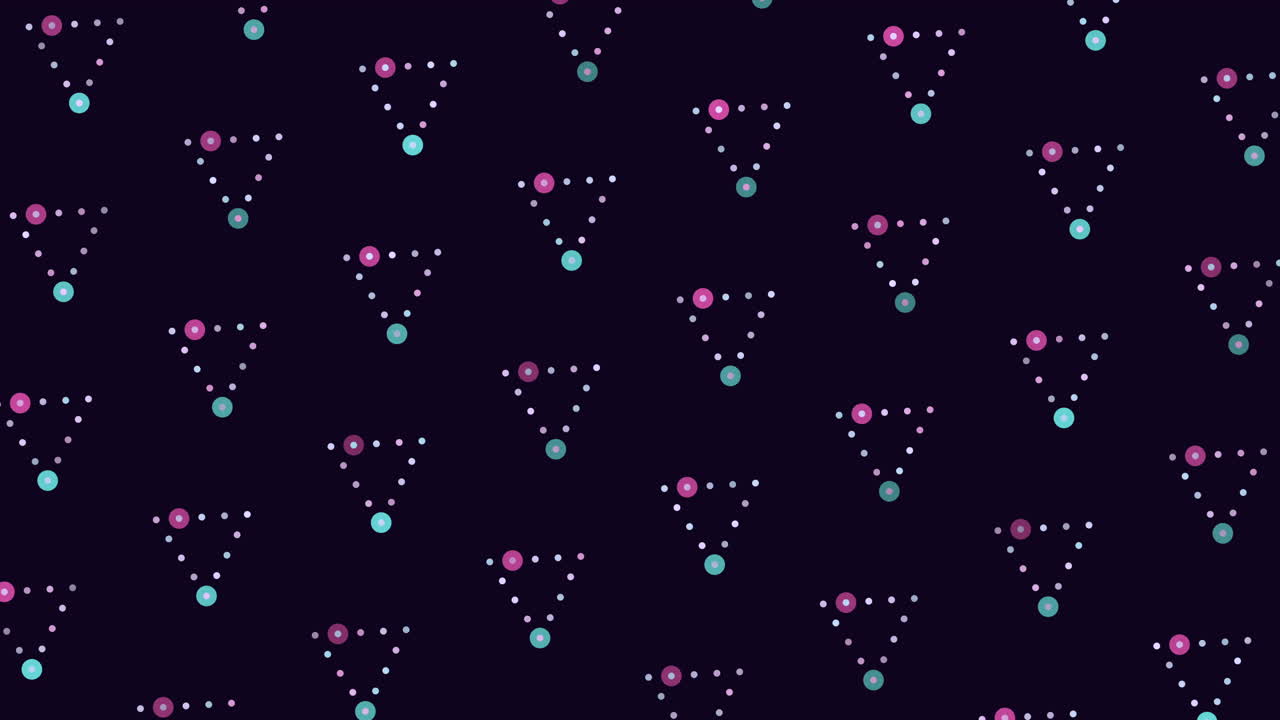 Motivo a zigzag vivace con triangoli e punti in nero, viola e verde