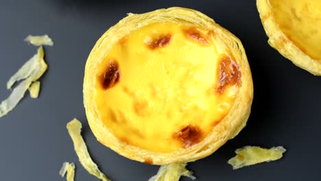 rotating of egg tart in 4k resolution