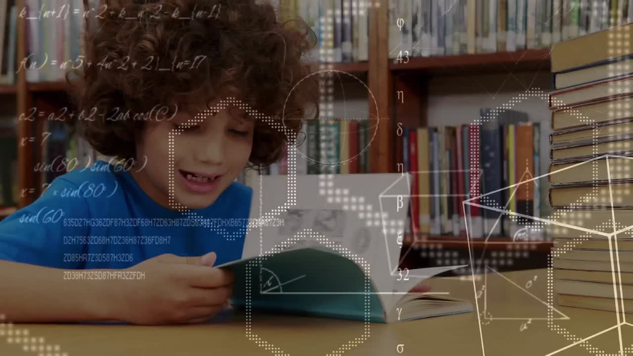 animación del procesamiento de datos sobre un escolar
