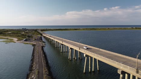 día soleado vista aérea del puente ponquogue long island nueva york