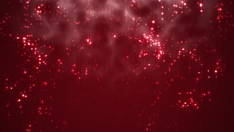 red abstract background with glittering particles