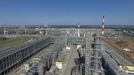 facilities of oil refinery aerial view