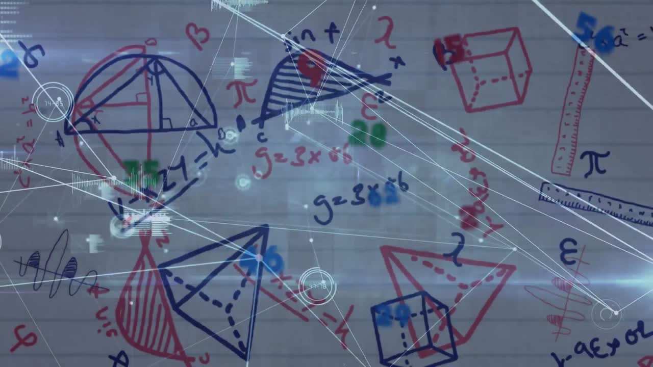 수학적 도면으로 연결 네트워크의 애니메이션