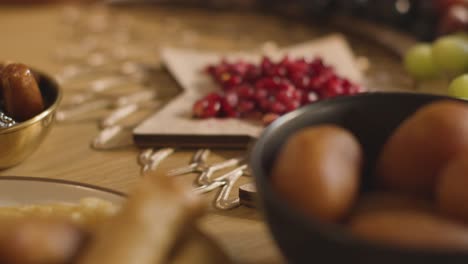 close up of food on muslim family table in home set for meal celebrating eid 1