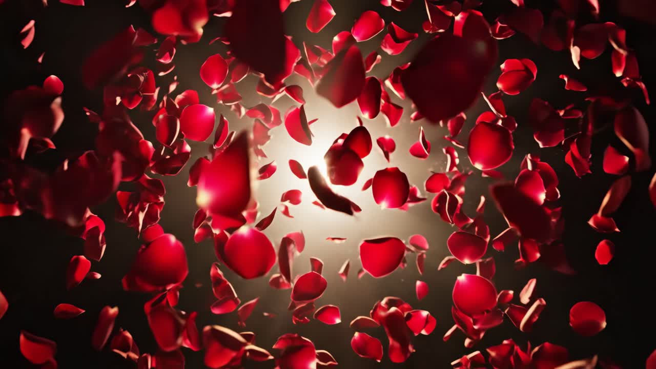 Falling Red Rose Petals