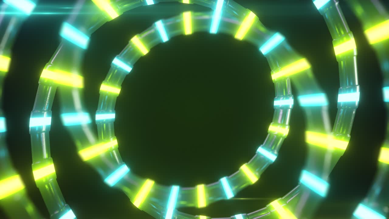 추상적인 네온 링 터널