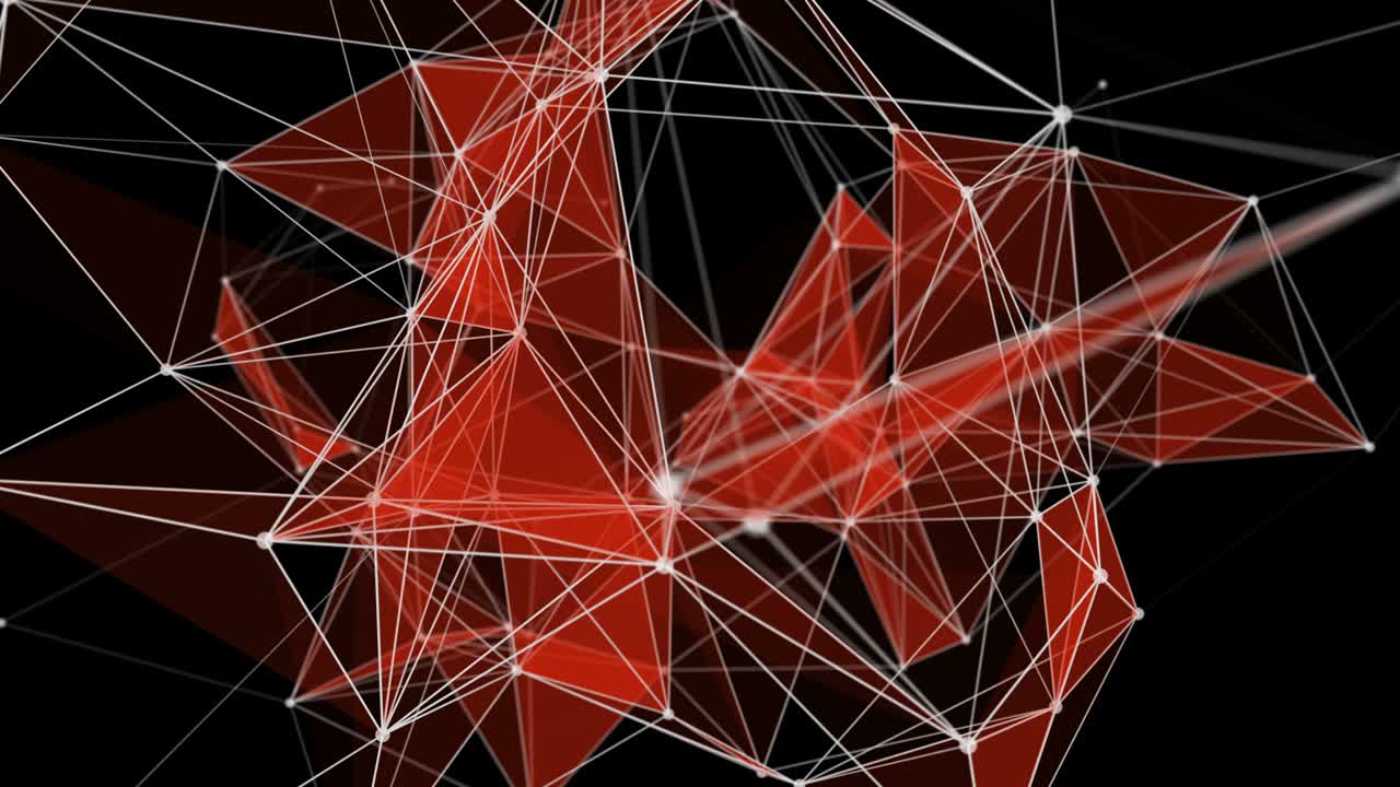 스로모션에서 반이는 삼각형과 함께 미래의 플렉서스 애니메이션, 4096x2304 루프 4k