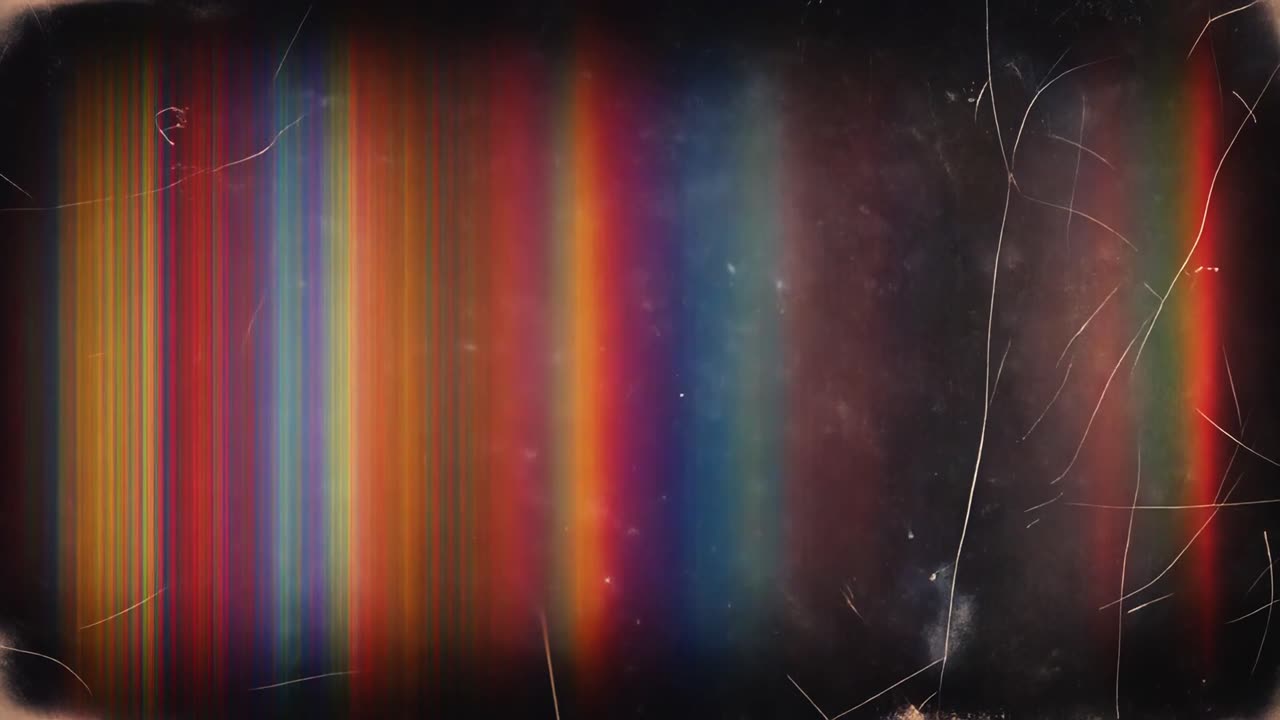 Sovrapposizione effetto pellicola vintage con perdite di luce arcobaleno e graffi